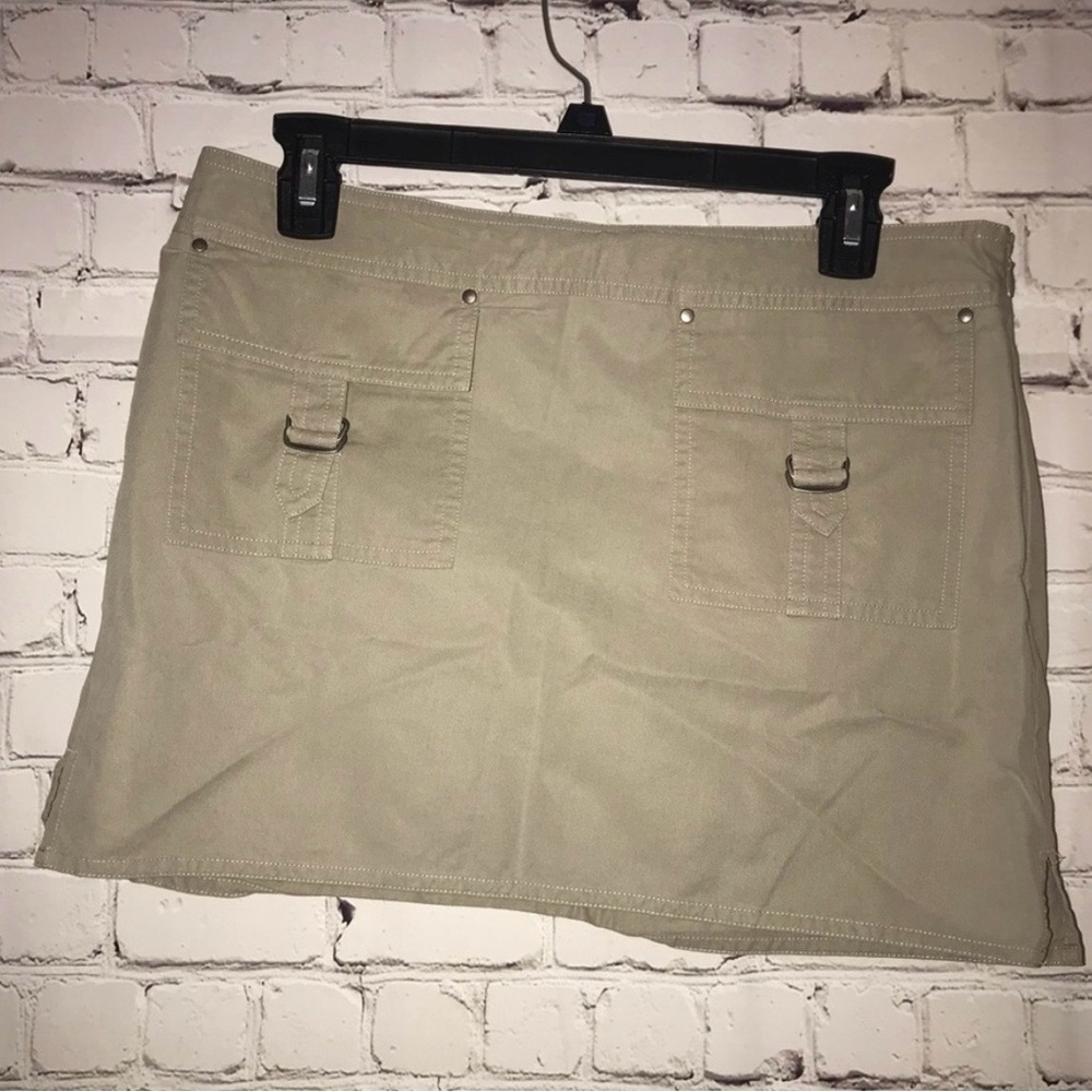 Vintage Express Khaki Mini Skirt with Pockets